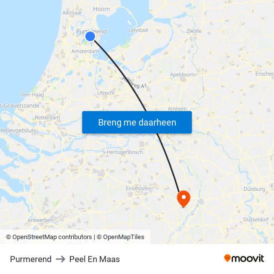 Purmerend to Peel En Maas map