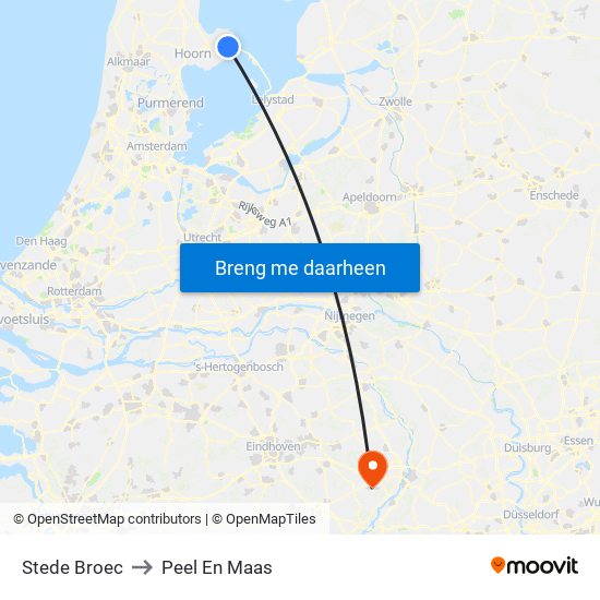Stede Broec to Peel En Maas map