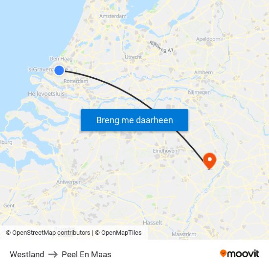 Westland to Peel En Maas map