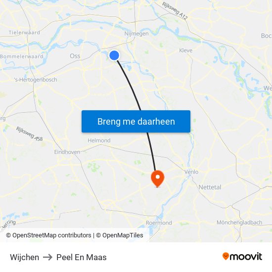 Wijchen to Peel En Maas map