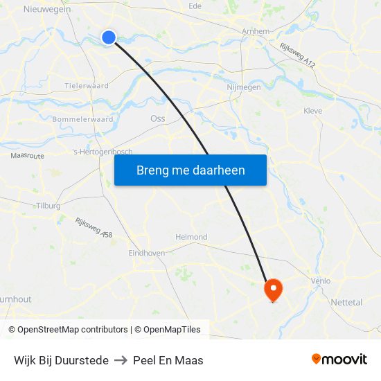 Wijk Bij Duurstede to Peel En Maas map