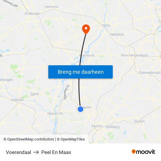 Voerendaal to Peel En Maas map