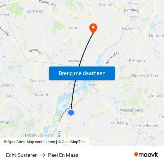 Echt-Susteren to Peel En Maas map