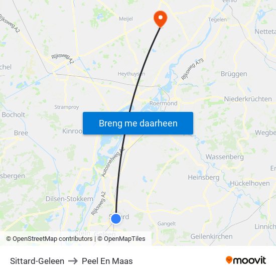 Sittard-Geleen to Peel En Maas map