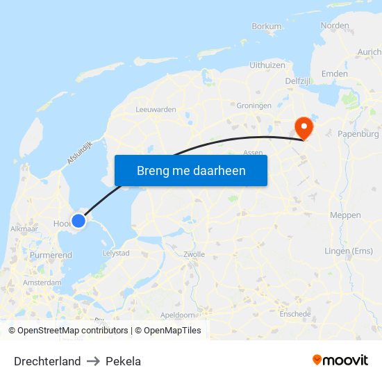 Drechterland to Pekela map