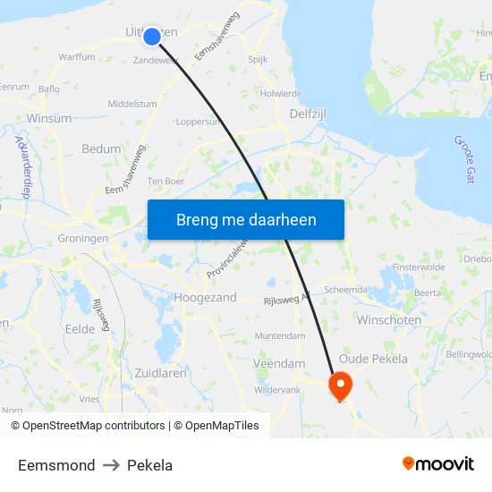 Eemsmond to Pekela map