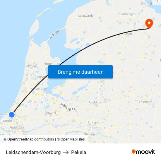 Leidschendam-Voorburg to Pekela map