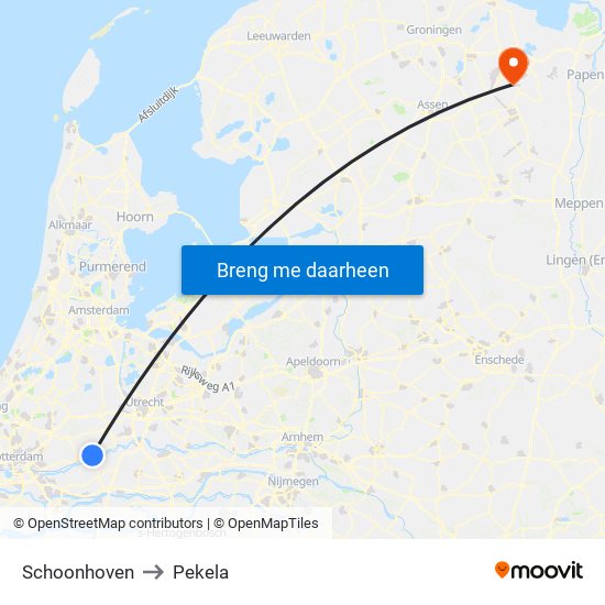 Schoonhoven to Schoonhoven map
