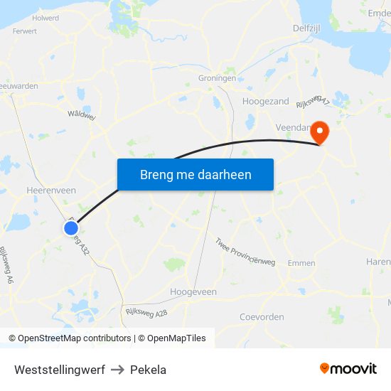 Weststellingwerf to Pekela map