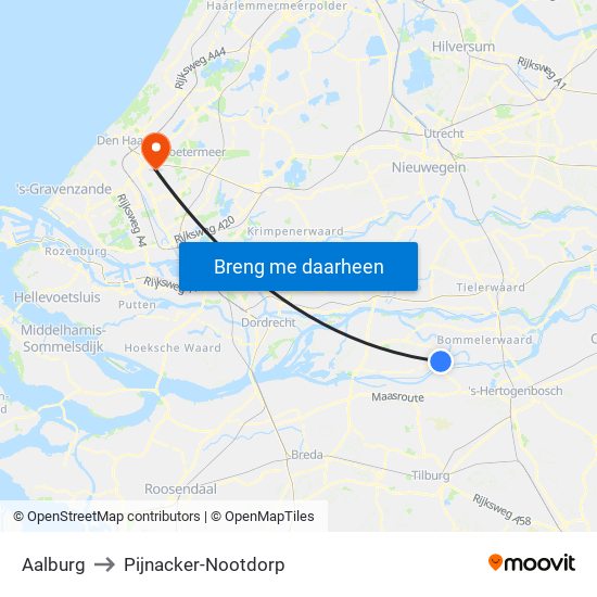 Aalburg to Pijnacker-Nootdorp map
