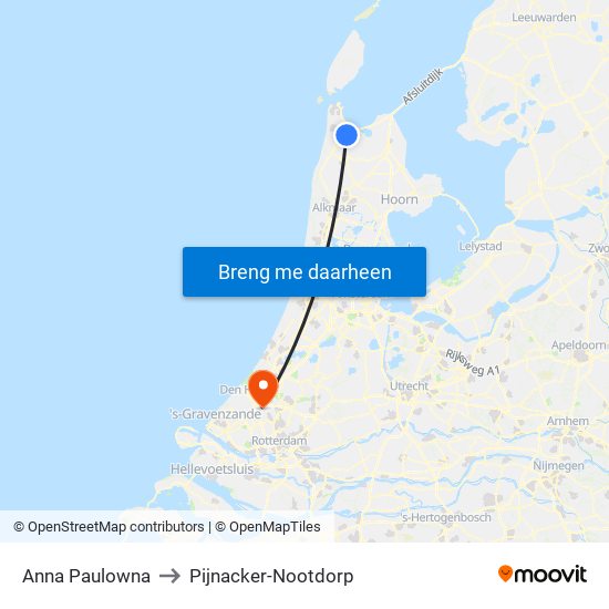 Anna Paulowna to Pijnacker-Nootdorp map