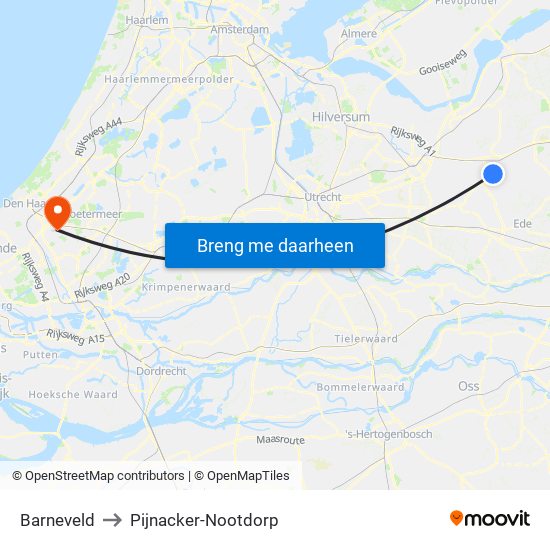 Barneveld to Pijnacker-Nootdorp map