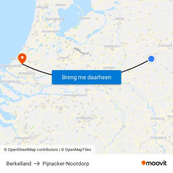 Berkelland to Pijnacker-Nootdorp map