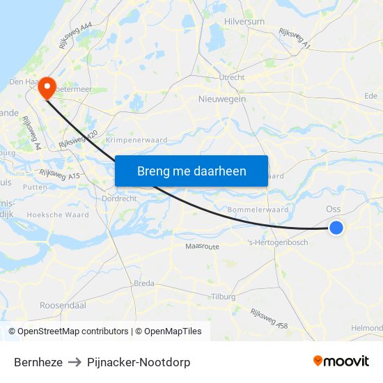 Bernheze to Pijnacker-Nootdorp map