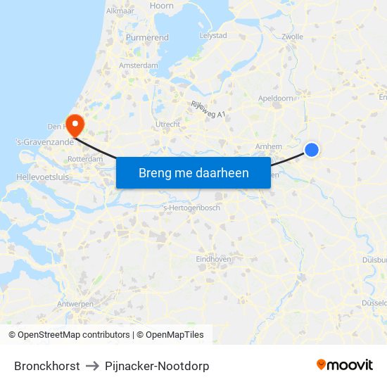 Bronckhorst to Pijnacker-Nootdorp map