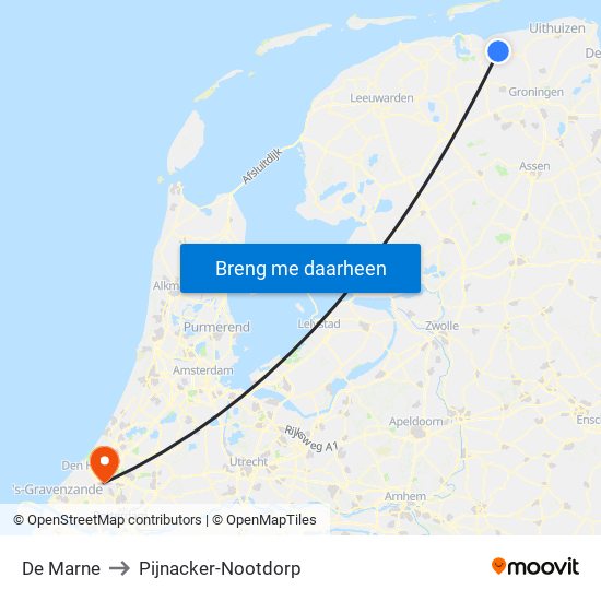 De Marne to Pijnacker-Nootdorp map