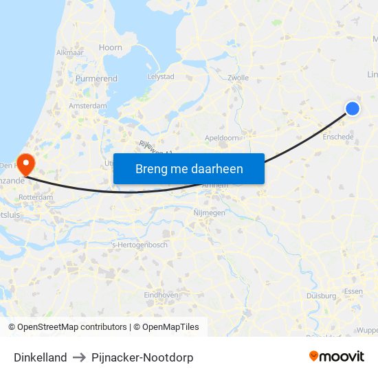 Dinkelland to Pijnacker-Nootdorp map