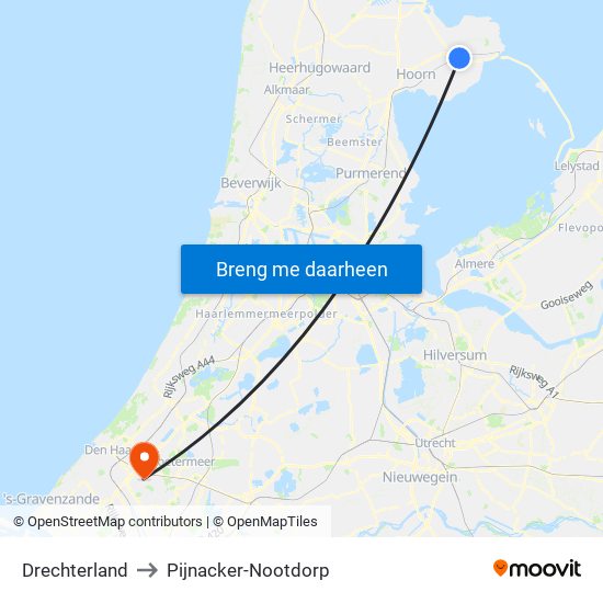 Drechterland to Pijnacker-Nootdorp map