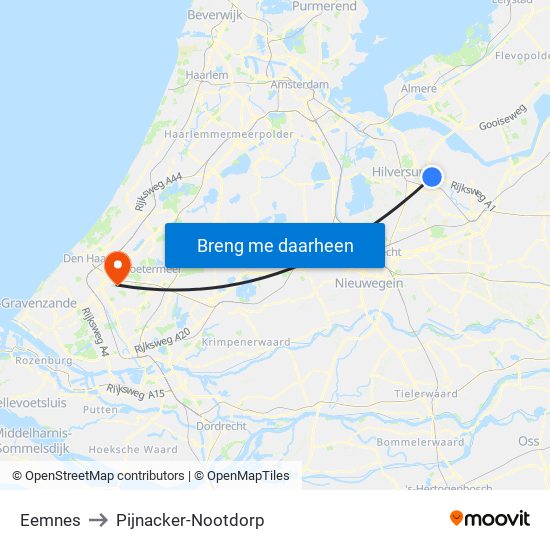 Eemnes to Pijnacker-Nootdorp map