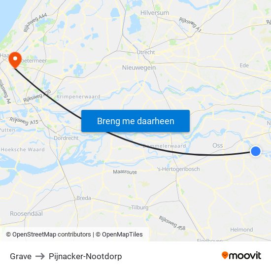 Grave to Pijnacker-Nootdorp map