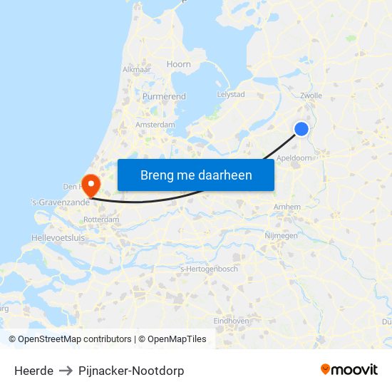 Heerde to Pijnacker-Nootdorp map