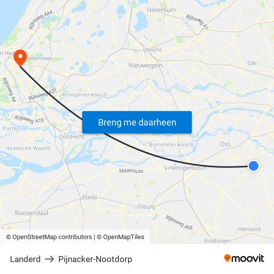 Landerd to Pijnacker-Nootdorp map