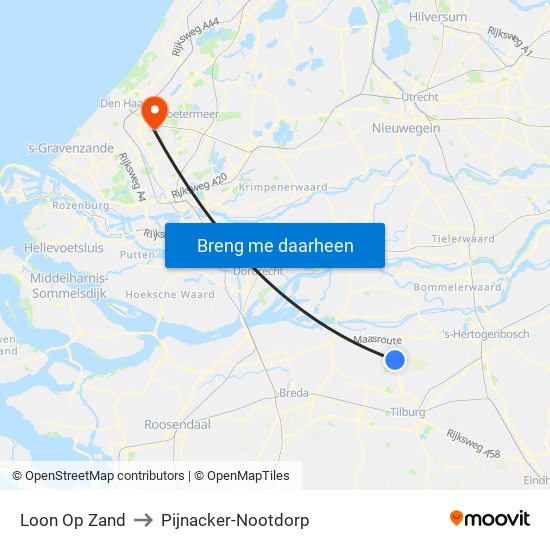 Loon Op Zand to Pijnacker-Nootdorp map