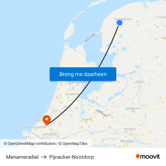 Menameradiel to Pijnacker-Nootdorp map