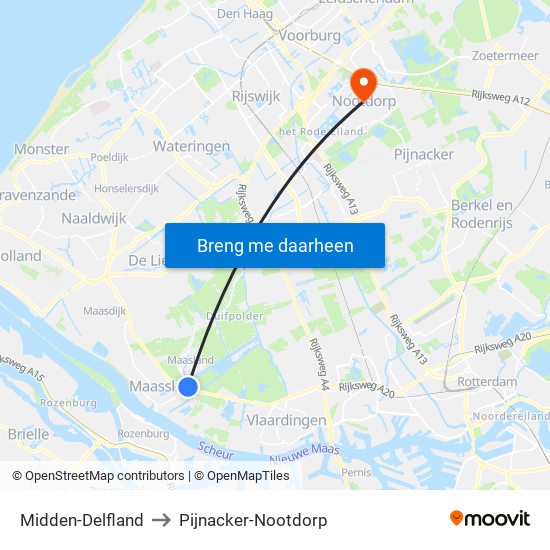 Midden-Delfland to Pijnacker-Nootdorp map