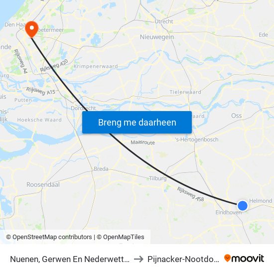 Nuenen, Gerwen En Nederwetten to Pijnacker-Nootdorp map