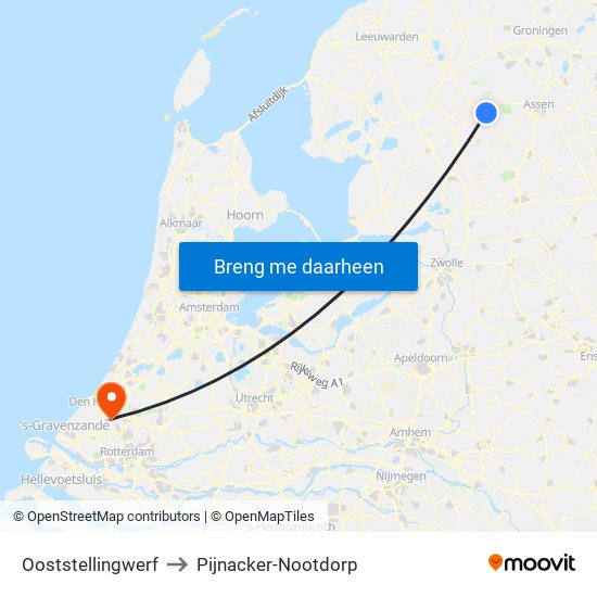 Ooststellingwerf to Pijnacker-Nootdorp map