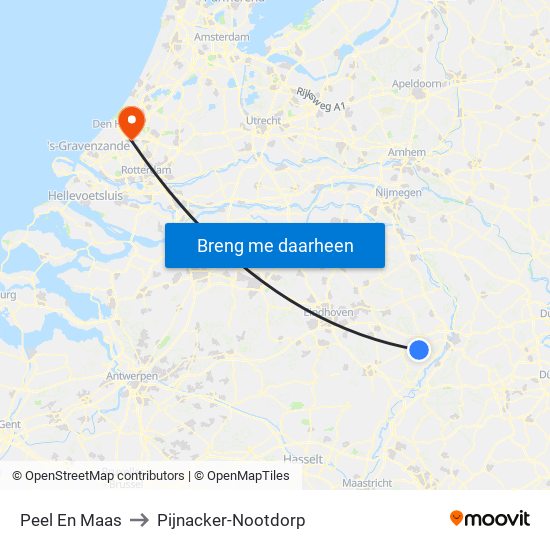 Peel En Maas to Pijnacker-Nootdorp map