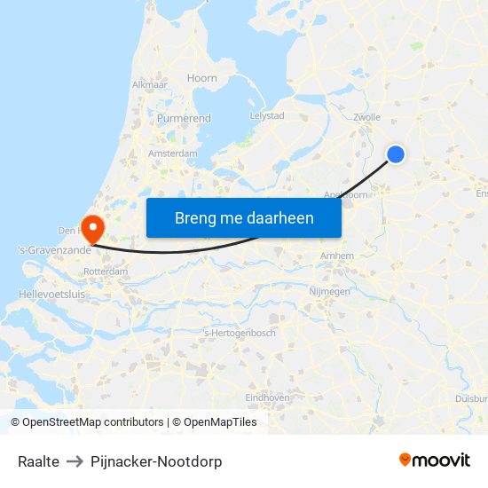 Raalte to Pijnacker-Nootdorp map
