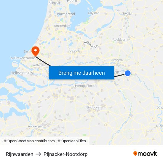 Rijnwaarden to Pijnacker-Nootdorp map