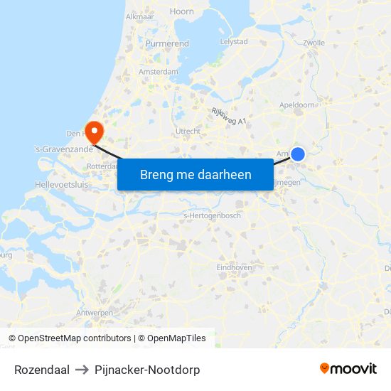 Rozendaal to Pijnacker-Nootdorp map