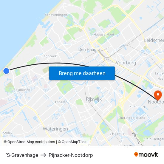 'S-Gravenhage to Pijnacker-Nootdorp map