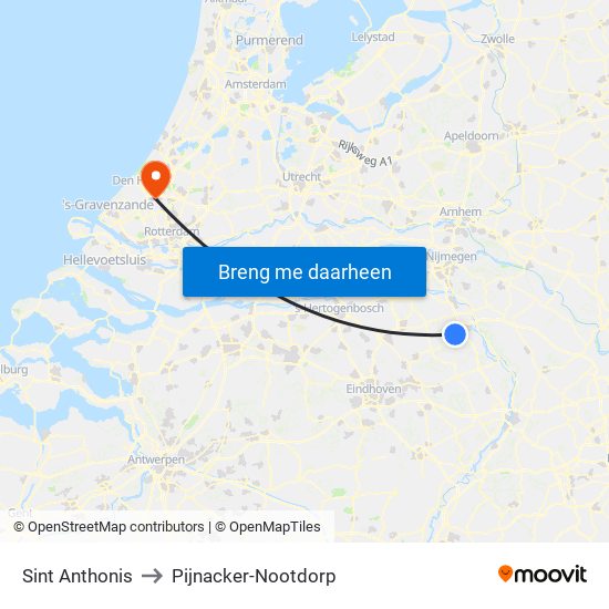 Sint Anthonis to Pijnacker-Nootdorp map