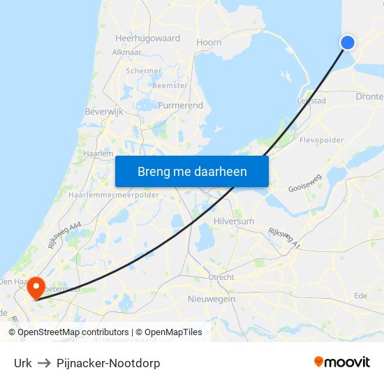 Urk to Pijnacker-Nootdorp map