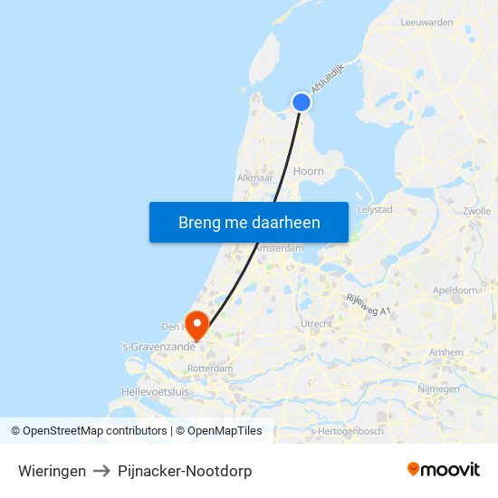 Wieringen to Pijnacker-Nootdorp map