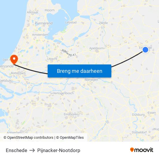 Enschede to Pijnacker-Nootdorp map
