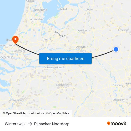 Winterswijk to Pijnacker-Nootdorp map