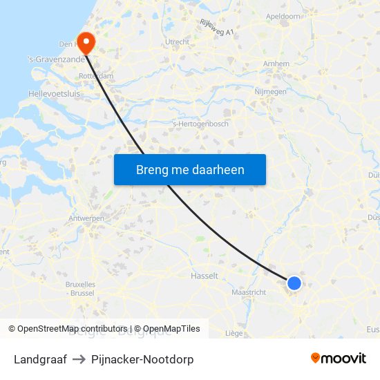 Landgraaf to Pijnacker-Nootdorp map