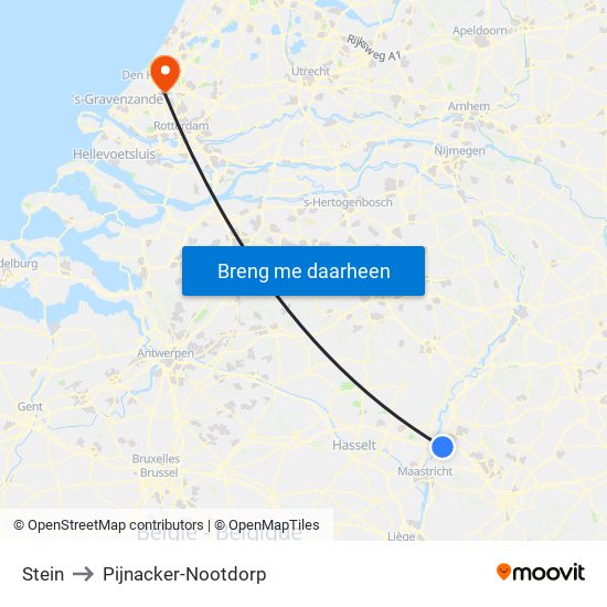 Stein to Pijnacker-Nootdorp map