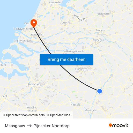 Maasgouw to Pijnacker-Nootdorp map