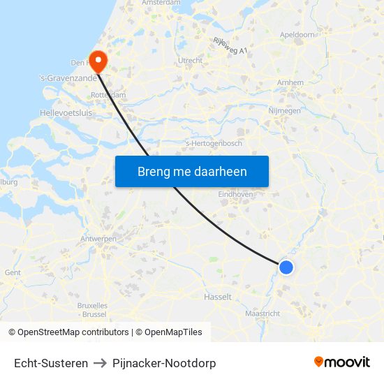 Echt-Susteren to Pijnacker-Nootdorp map