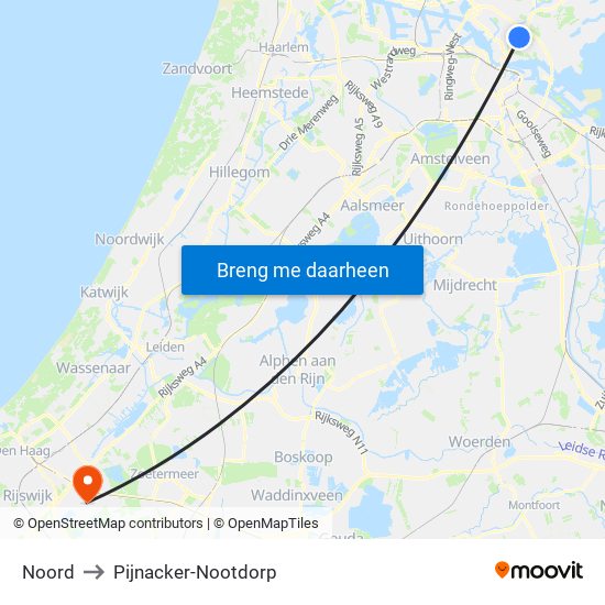 Noord to Pijnacker-Nootdorp map