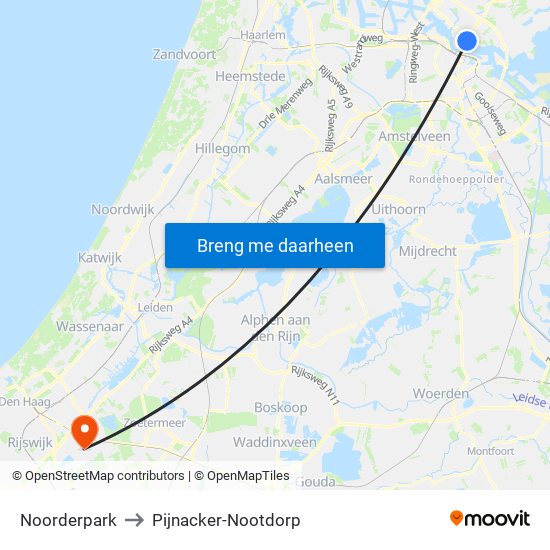 Noorderpark to Pijnacker-Nootdorp map