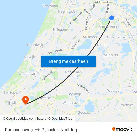 Parnassusweg to Pijnacker-Nootdorp map