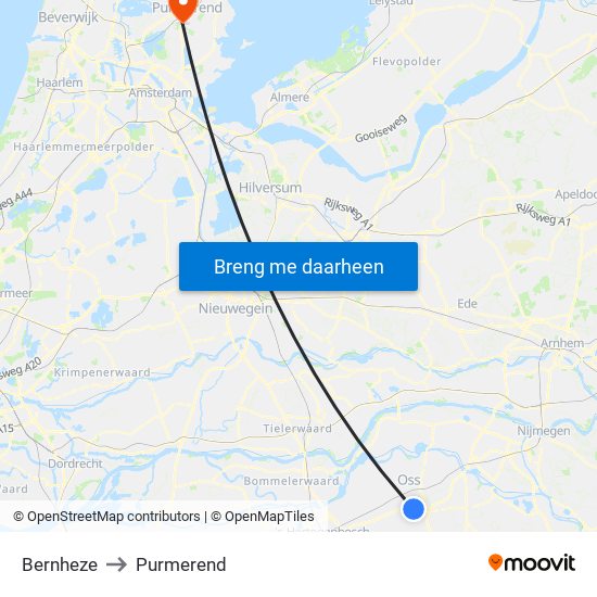 Bernheze to Purmerend map