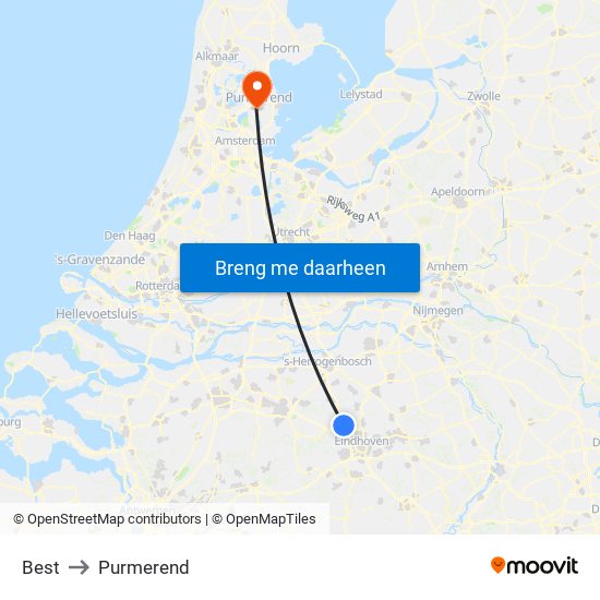 Best to Purmerend map